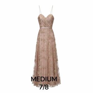 Elegant Gold Embellished Prom Dress